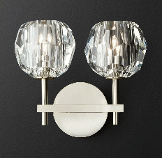  RH Boule de Cristal Double Sconce Chrome 156049-22