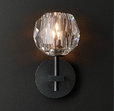  RH Boule de Cristal Single Sconce Black 156563-22