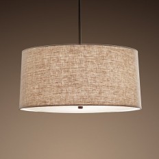  Rh Round Linen Shade Pendant By Imperiumloft